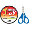 Шнур DAIWA J-Braid X8E-W/SC 0,20мм 135м chartreuse + ножницы 40002639